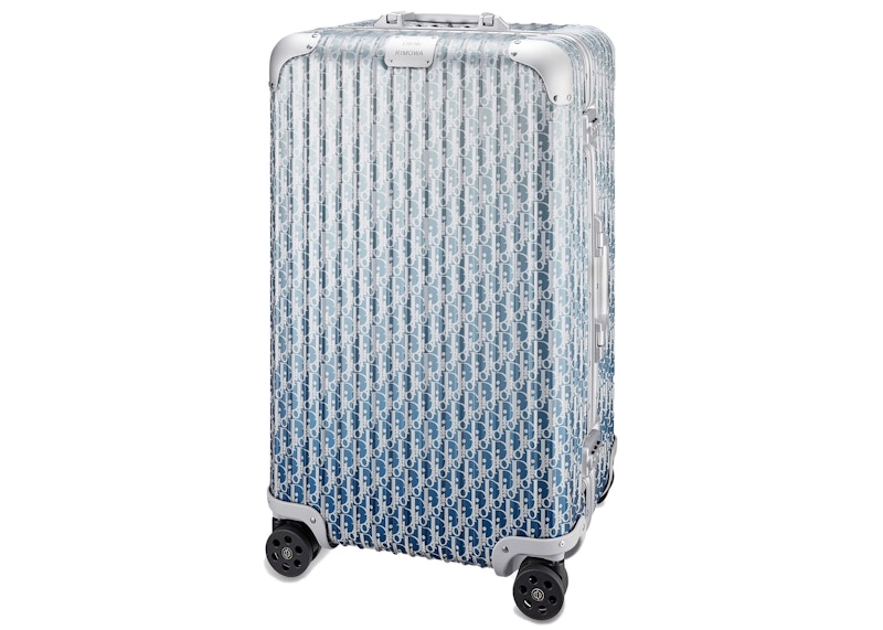 Order Koper Besar 4-Roda Dior x RIMOWA Aluminium Dior Oblique Biru Gradient