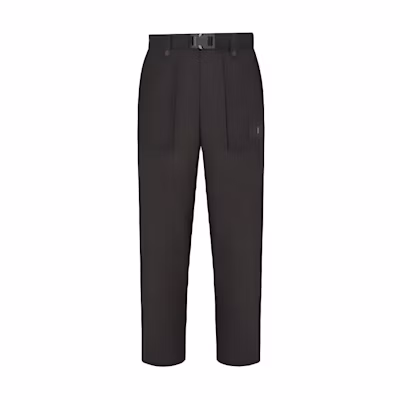 DIOR Sacai Black Relaxed Fit Logo Patch Belted Trousers. 213C122A4451-C900