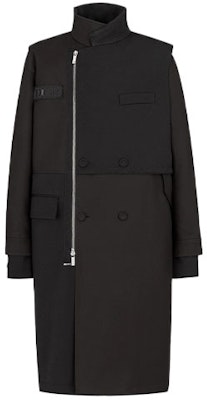 DIOR x Sacai FW21 Black Logo Patch High-Neck Long Coat. 213C312A4451-C989 Order DIOR x Sacai FW21 Black Logo Patch High-Neck Long Coat. 213C312A4451-C989