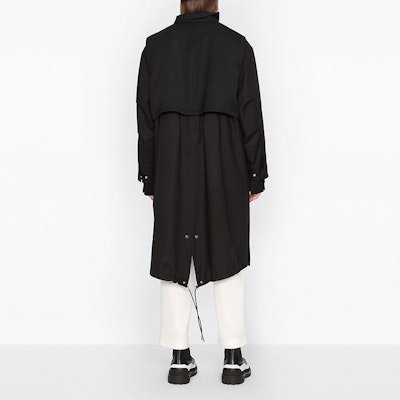 DIOR x Sacai FW21 Black Logo Patch High-Neck Long Coat. 213C312A4451-C989 Purchase DIOR x Sacai FW21 Black Logo Patch High-Neck Long Coat. 213C312A4451-C989