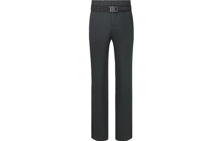 Order DIOR x Sacai FW21 黑色直筒斜紋標誌貼布休閒長褲 213C120A5180-C900