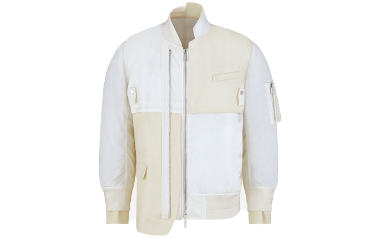 DIOR Sacai FW21 Logo Patch Mixed Aviator Jacket Cream White . 213C443A4732-C080 圖 2