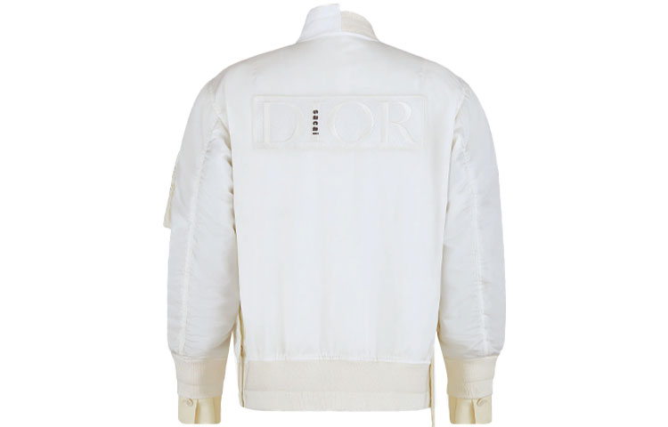 DIOR Sacai FW21 Logo Patch Mixed Aviator Jacket Cream White . 213C443A4732-C080 圖 3
