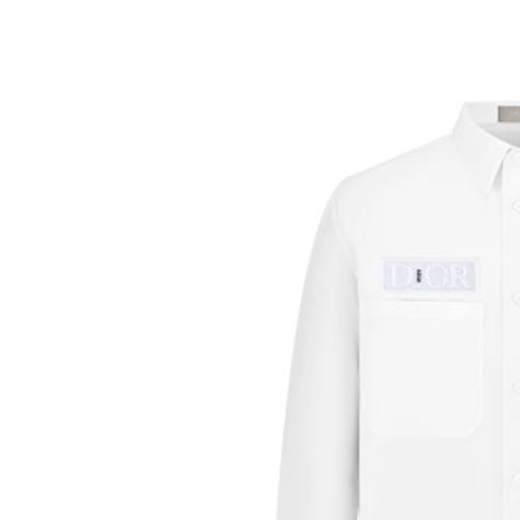 DIOR Sacai FW21 Logo Patch Pocket Long Sleeve Shirt Cream White Mens 213C534A4451-C030 圖 5