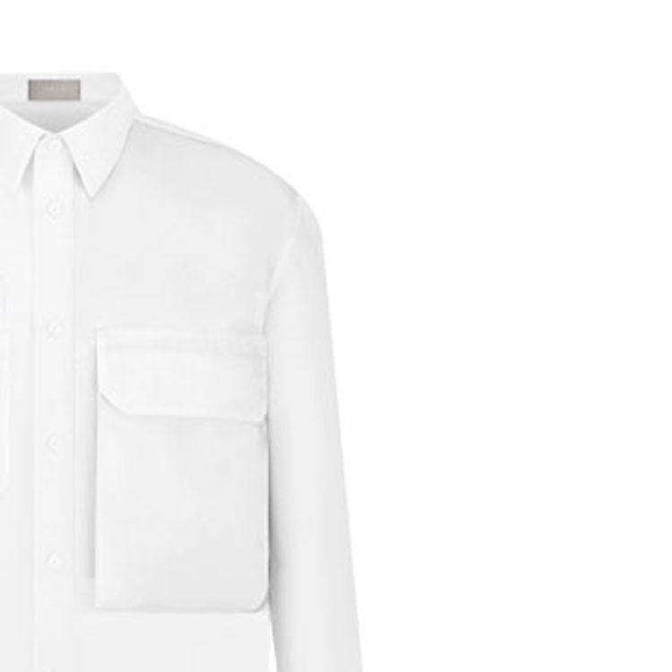 DIOR Sacai FW21 Logo Patch Pocket Long Sleeve Shirt Cream White Mens 213C534A4451-C030 圖 6