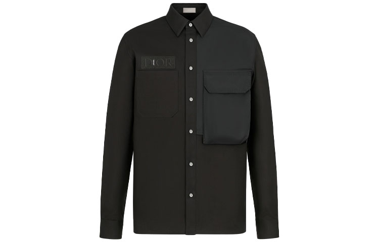Dior Sacai FW21 Long Sleeve Pocket Shirt Black Collaborative Edition 213C534A4451-C900