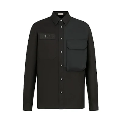 Dior Sacai FW21 Long Sleeve Pocket Shirt Black Collaborative Edition 213C534A4451-C900