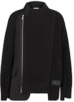 DIOR x Sacai FW21 Patchwork Knit Hybrid Jacket Black Menswear Collaboration. 213M439AT453-C989 DIOR x Sacai FW21 Patchwork Knit Hybrid Jacket Black Menswear Collaboration. 213M439AT453-C989
