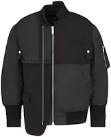 DIOR x Sacai Logo Patch Asymmetric Bomber Jacket Black ( Collection) 213C443A4732-C989 DIOR x Sacai Logo Patch Asymmetric Bomber Jacket Black ( Collection) 213C443A4732-C989