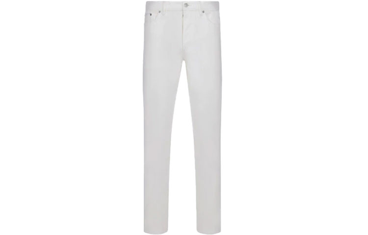 Order DIOR x Sacai Jeans Ajustados de Cintura Alta en Denim Blanco. 213D007AY508-C080