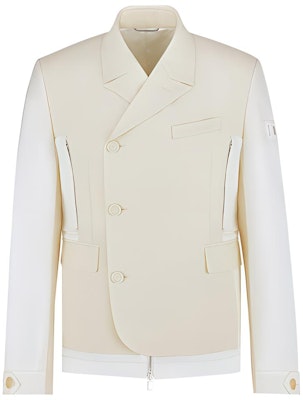DIOR x Sacai SS22 Layered Colorblock Blazer Cream White. 213C430B5180-C080 Buy DIOR x Sacai SS22 Layered Colorblock Blazer Cream White. 213C430B5180-C080
