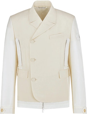 DIOR x Sacai SS22 Layered Colorblock Blazer Cream White. 213C430B5180-C080 Order DIOR x Sacai SS22 Layered Colorblock Blazer Cream White. 213C430B5180-C080