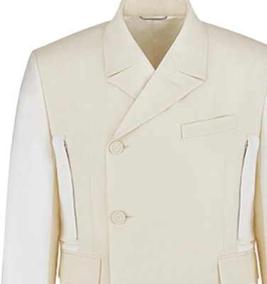 DIOR x Sacai SS22 Layered Colorblock Blazer Cream White. 213C430B5180-C080 Purchase DIOR x Sacai SS22 Layered Colorblock Blazer Cream White. 213C430B5180-C080