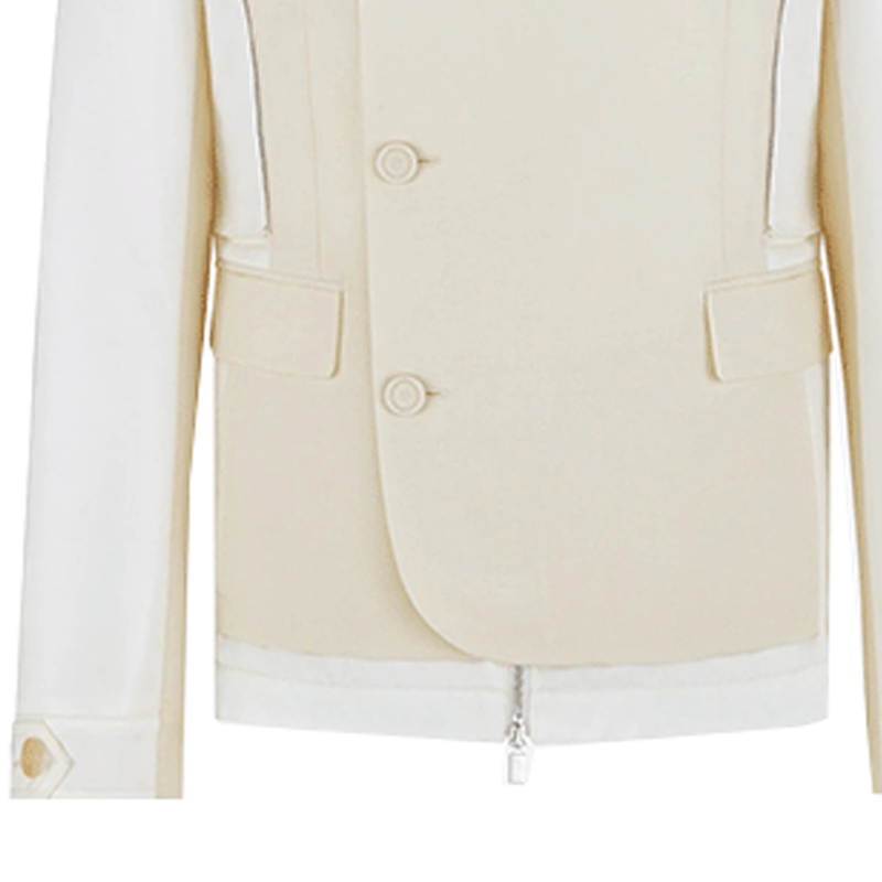 Sizing DIOR x Sacai SS22  Layered Colorblock Blazer Cream White. 213C430B5180-C080