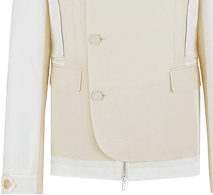 DIOR x Sacai SS22 Layered Colorblock Blazer Cream White. 213C430B5180-C080 Sizing DIOR x Sacai SS22 Layered Colorblock Blazer Cream White. 213C430B5180-C080