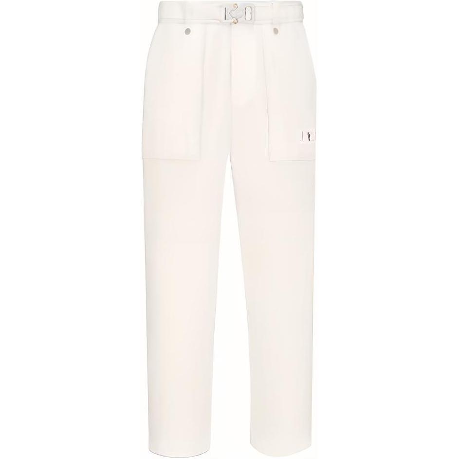DIOR x Sacai White Straight-Leg Cropped Casual Pants. 213C122B4451-C030