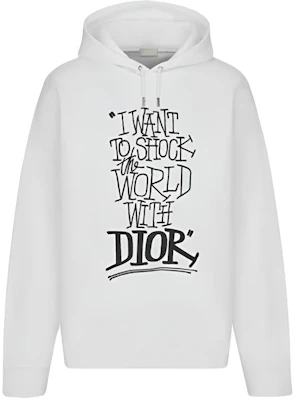 DIOR x Shawn Stussy 白色寬鬆版Logo印花連帽衫 男款 033J646A0531-C089 Buy DIOR x Shawn Stussy 白色寬鬆版Logo印花連帽衫 男款 033J646A0531-C089