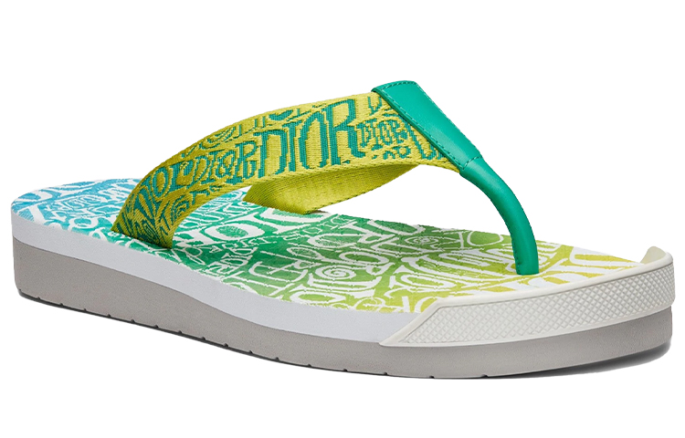 Lookbook ディオール x ショーン・ステューシー スライド (黄緑グラデ) 3SA086YYI_H166