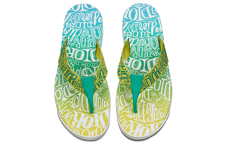 Purchase ディオール x ショーン・ステューシー スライド (黄緑グラデ) 3SA086YYI_H166