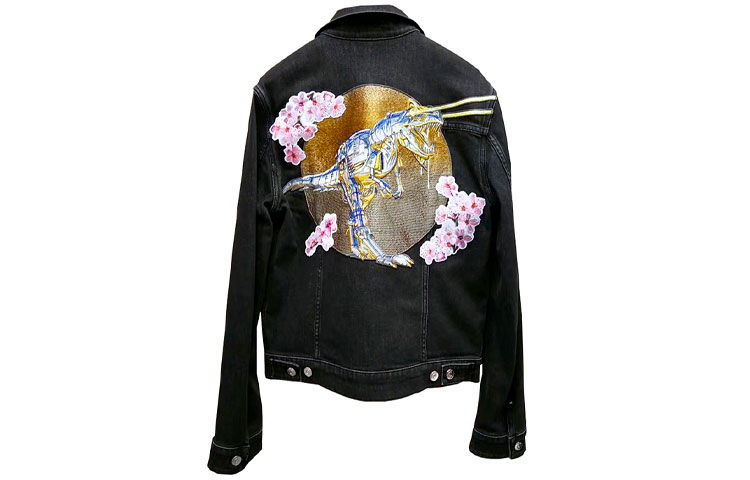 Order Chaqueta vaquera negra Dior x Sorayama Dinosaurio Floral bordado para hombre. 933D482D087X-881