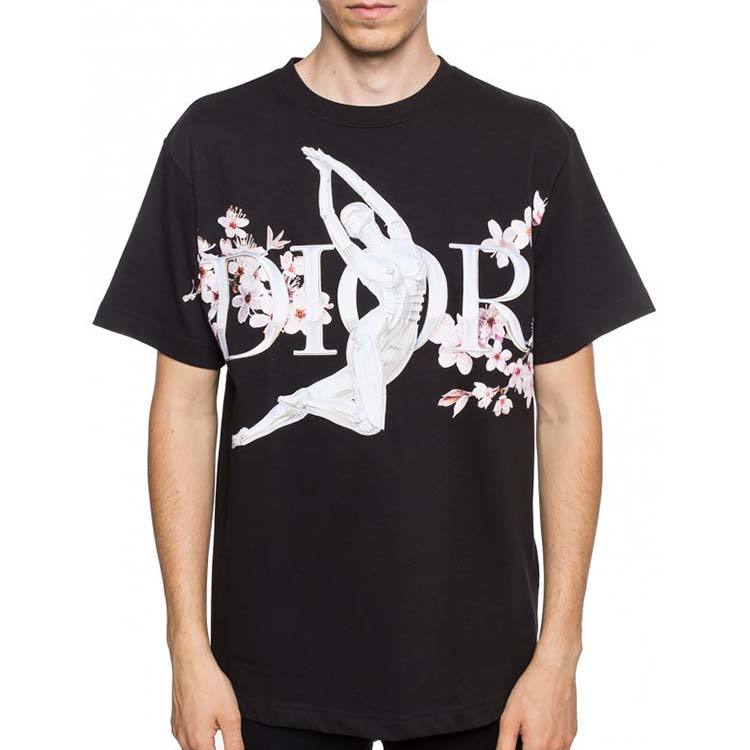 Shop ディオール x ソラヤマ 桜ロボット Tシャツ ブラック 新作 933J602A0554-980