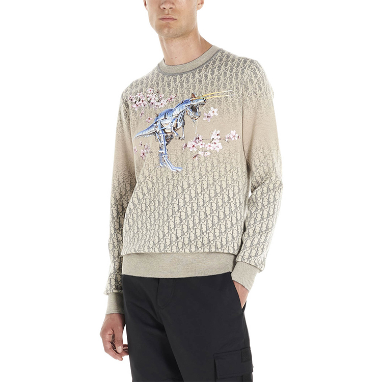 Purchase Dior x Sorayama Sakura Dinosaur Sweater Cashmere Crewneck - Cream 933M641BT971-870