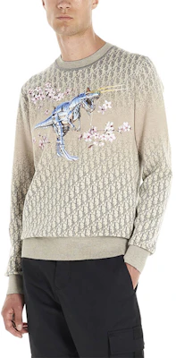 Dior x Sorayama Sakura Dinosaur Print Crewneck Cashmere Sweater - Cream 933M641BT971-870 Purchase Dior x Sorayama Sakura Dinosaur Print Crewneck Cashmere Sweater - Cream 933M641BT971-870