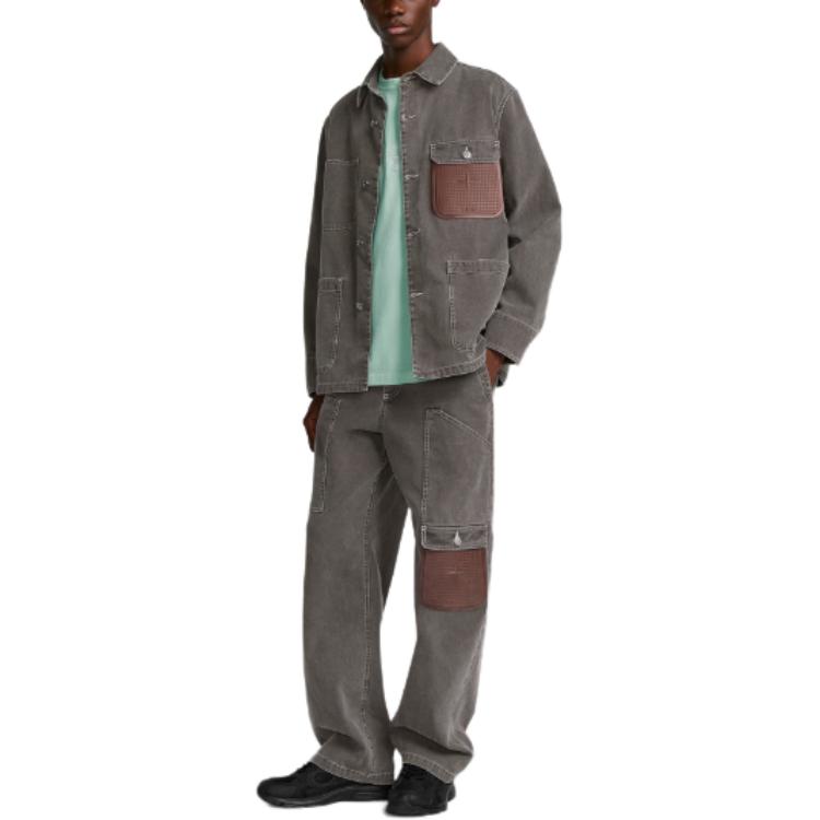 Purchase DIOR x STONE ISLAND FW24 Jaket Lengan Panjang Kelabu dengan Logo Oversized 493D496A385X-C987