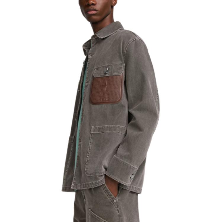 Details for DIOR x STONE ISLAND FW24 Jaket Lengan Panjang Kelabu dengan Logo Oversized 493D496A385X-C987