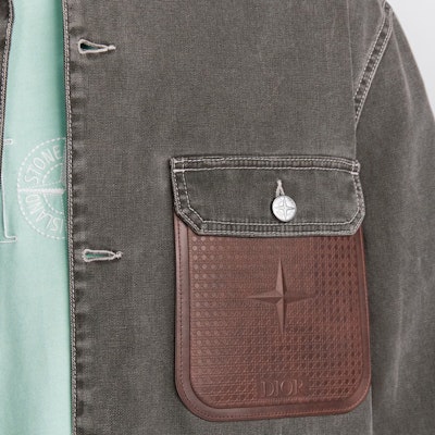 DIOR x STONE ISLAND FW24 Jaket Lengan Panjang Kelabu dengan Logo Oversized 493D496A385X-C987 Cheap DIOR x STONE ISLAND FW24 Jaket Lengan Panjang Kelabu dengan Logo Oversized 493D496A385X-C987