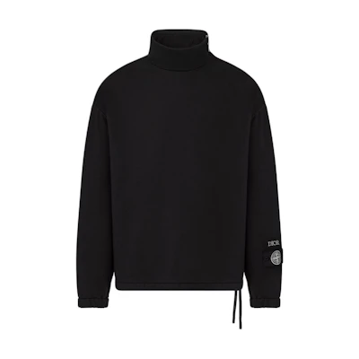 DIOR Stone Island FW24 Black Turtleneck Logo Sweatshirt Edition 493J637A0531-C989