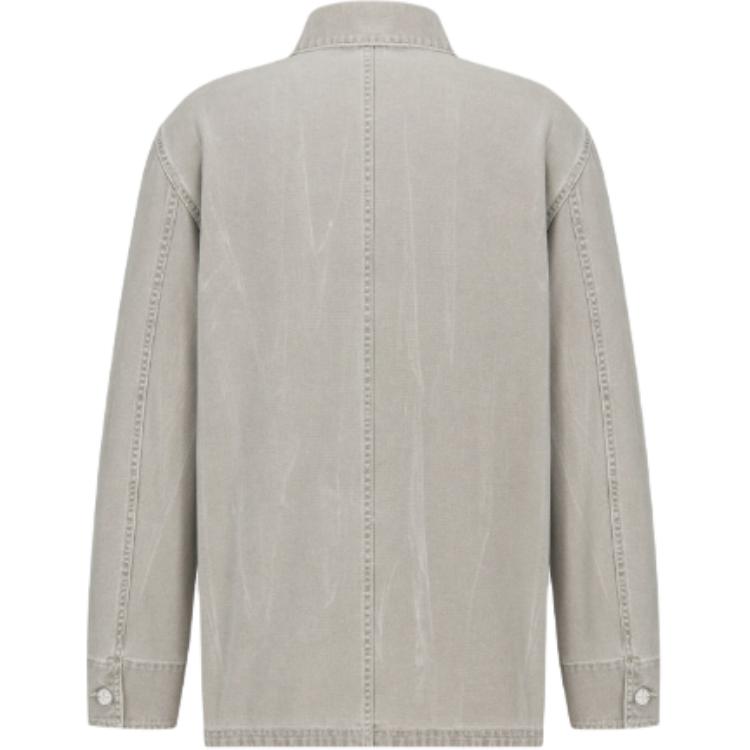 DIOR Stone Island FW24 Gray Logo Patch Button-Up Jacket  Long Sleeve 493D496A385X-C877 圖 3