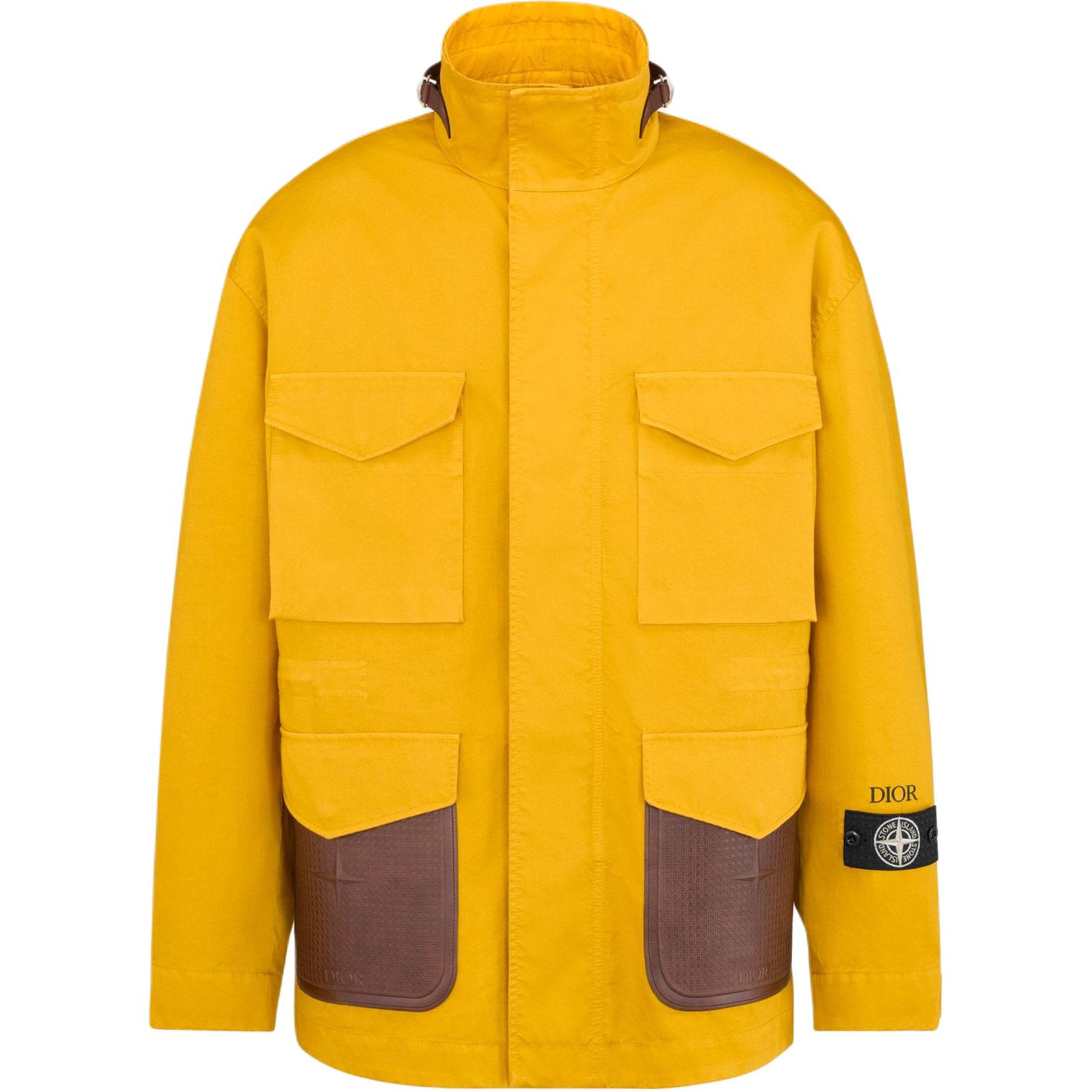 DIOR Stone Island FW24 Yellow Logo Zip-Up Jacket for Men 493C403A6144-C287