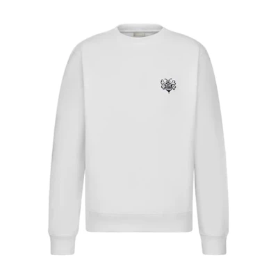 DIOR Stussy White Bee Embroidered Oversized Unisex Sweatshirt 033J603C0531-C085