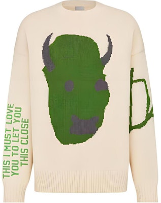 Dior x Travis Scott Sweater Pria Oversized Grafis Abstrak Warna Off-White. 283M661AT314-C086 Buy Dior x Travis Scott Sweater Pria Oversized Grafis Abstrak Warna Off-White. 283M661AT314-C086