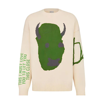 Dior Travis Abstract Letter Graphic Oversized Sweater Men’s Off-White. 283M661AT314-C086