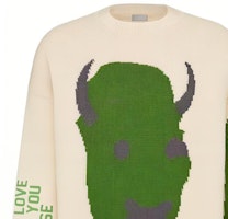 Dior x Travis Scott Sweater Pria Oversized Grafis Abstrak Warna Off-White. 283M661AT314-C086 Cheap Dior x Travis Scott Sweater Pria Oversized Grafis Abstrak Warna Off-White. 283M661AT314-C086