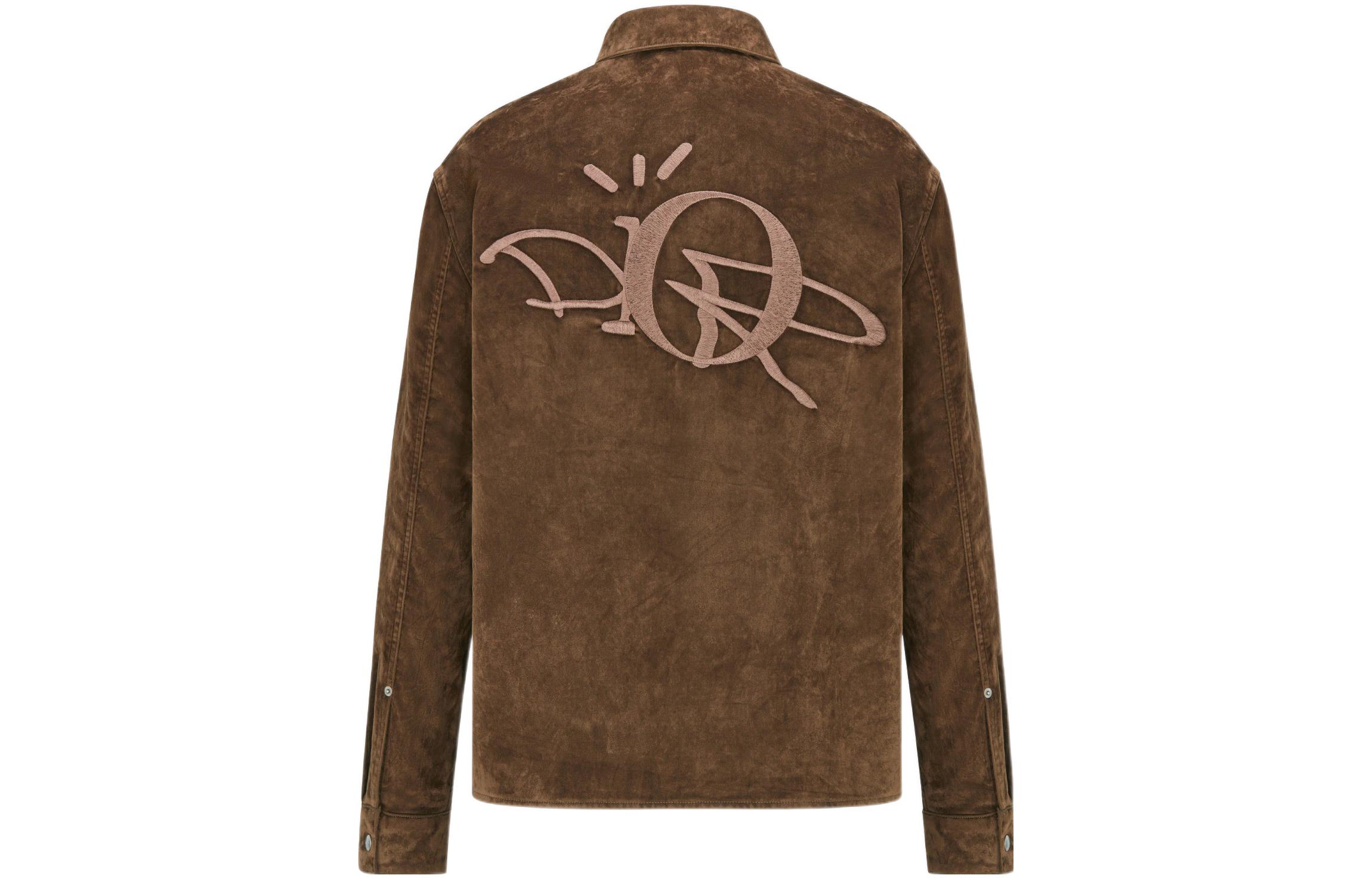 DIOR x Travis Scott Collaboration Logo Long Sleeve Shirt Mocha Brown . 283D493BY509-C140
