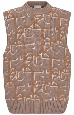 DIOR x Travis Scott 2022秋冬棕色logo图案针织背心男款 283M654AT357-C180 Buy DIOR x Travis Scott 2022秋冬棕色logo图案针织背心男款 283M654AT357-C180