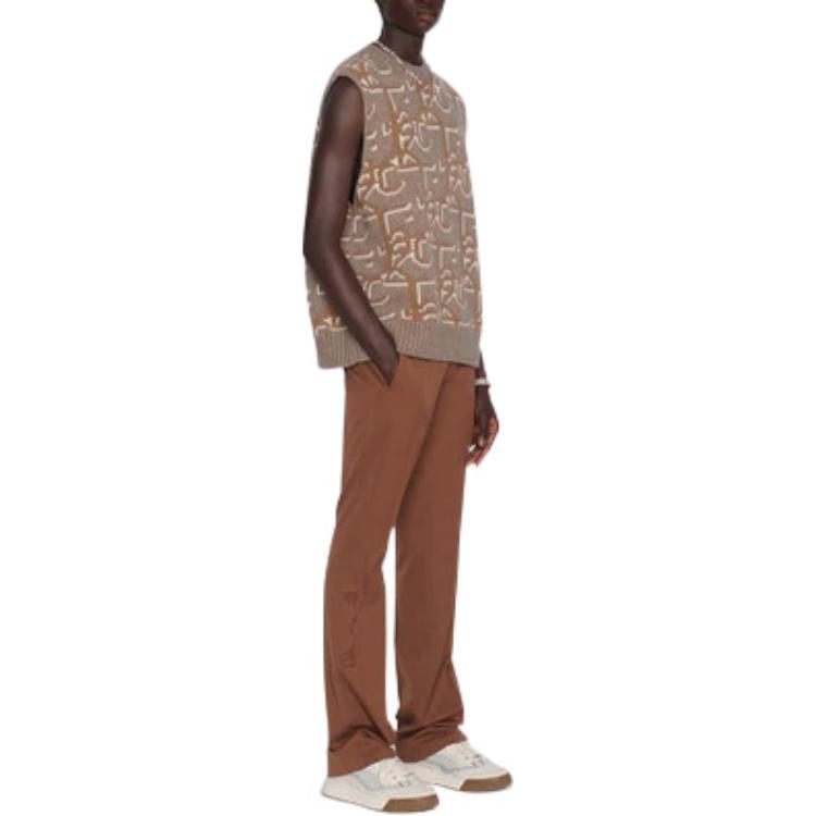 Purchase Rompi Rajut Pola Logo Coklat DIOR x Travis Scott FW22 untuk Pria. 283M654AT357-C180