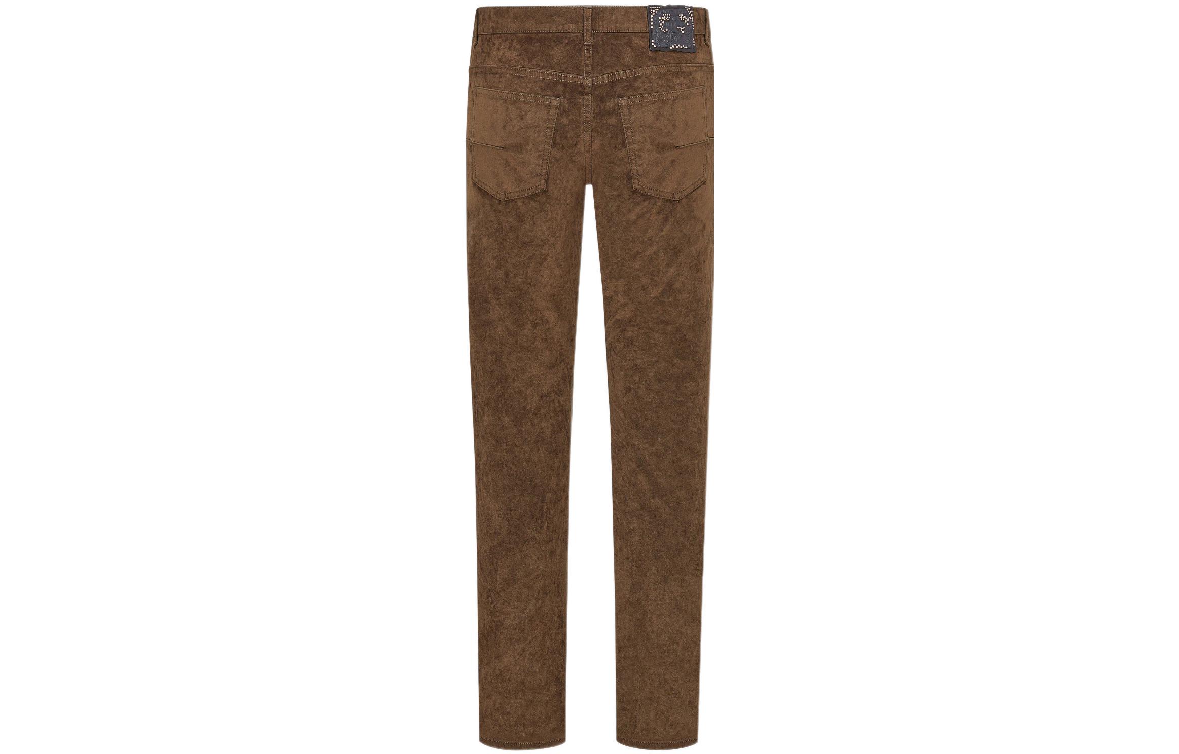 Lookbook DIOR x Travis Scott FW22 棕色直筒休閒長褲 男款 193D011EY509-C140