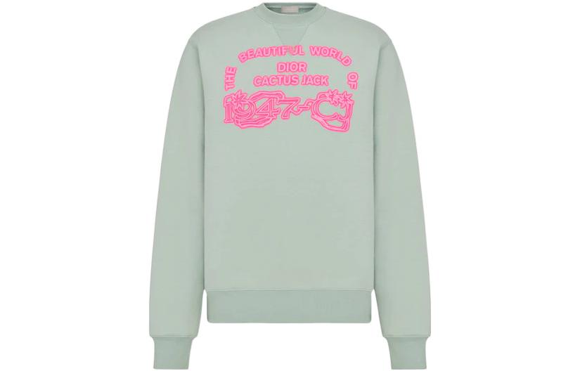 DIOR x Travis Scott FW22 Fleece Pullover Sweatshirt Green  Edition. 283J646A0531-C684