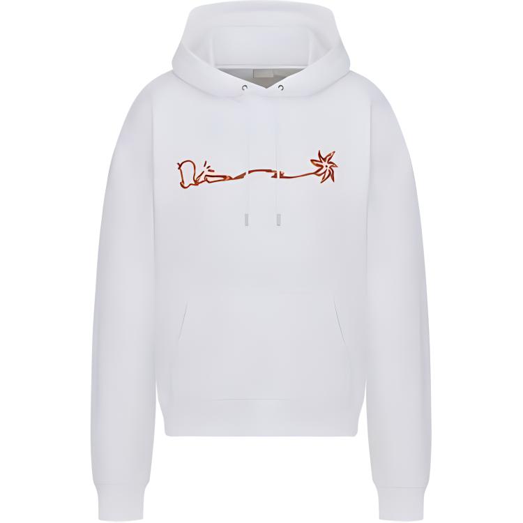 Order DIOR x Travis Scott FW22 Sudadera con Capucha de Lana Blanca Logo. 283J678C0531-C083