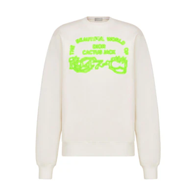DIOR Travis FW22 White Logo Crewneck Long Sleeve Sweatshirt . 283J646A0531-C086