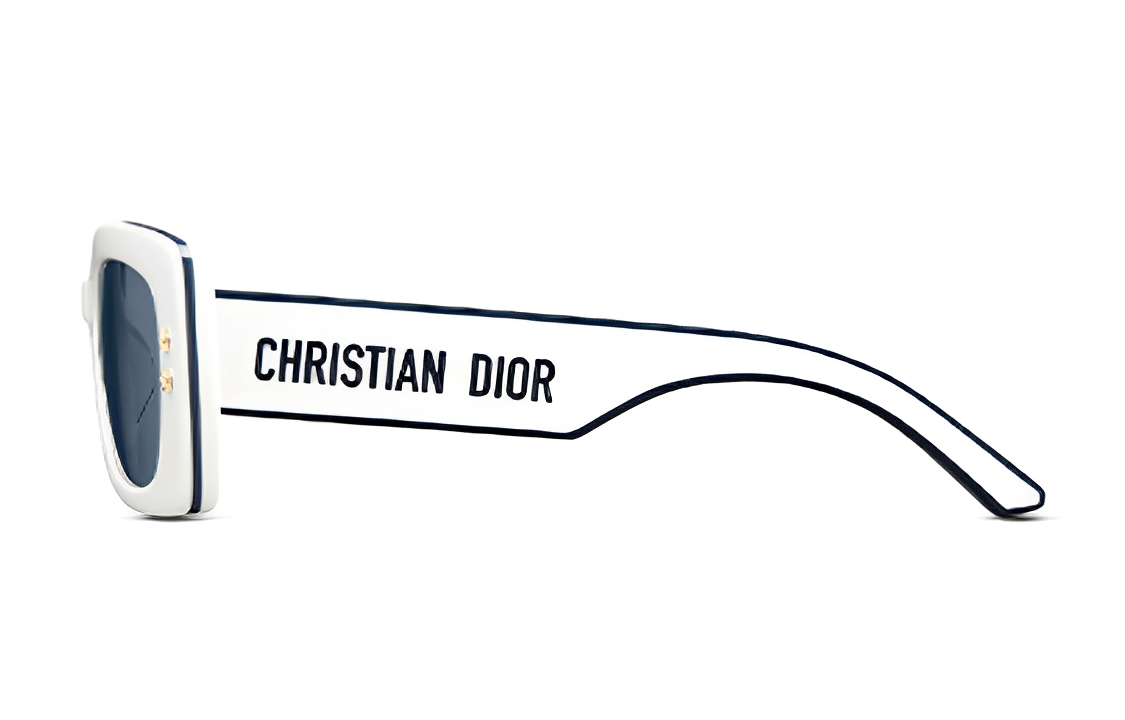 Shop DIORPACIFIC 男女同款黑白不规则太阳镜 - Dior 时尚眼镜。 DIORPACIFICS1U-95B0