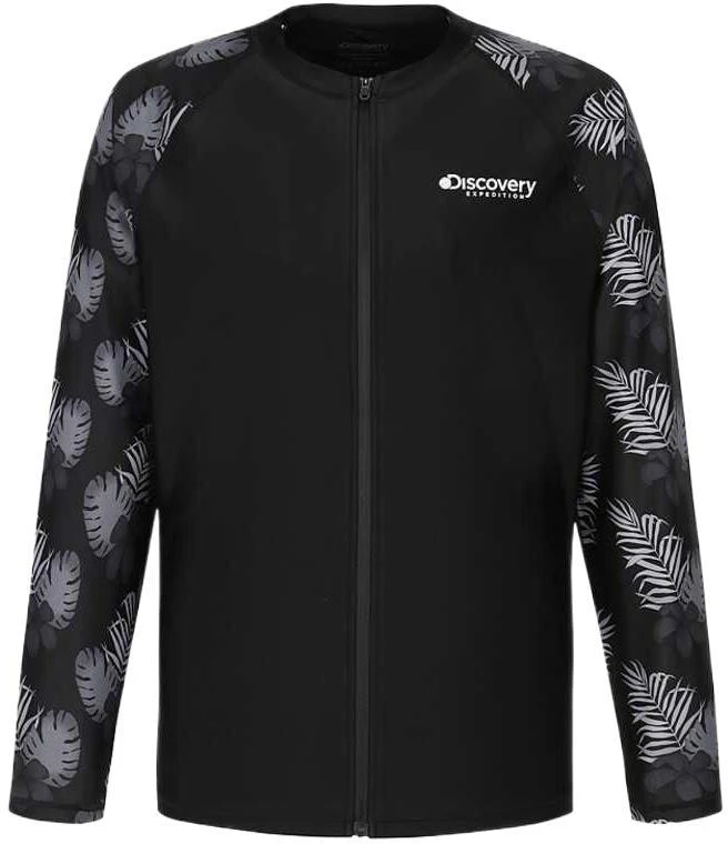 discovery-expedition-black-floral-rashguard-full-zip-loose-fit-long-sleeve-dmsw-67043-bks
