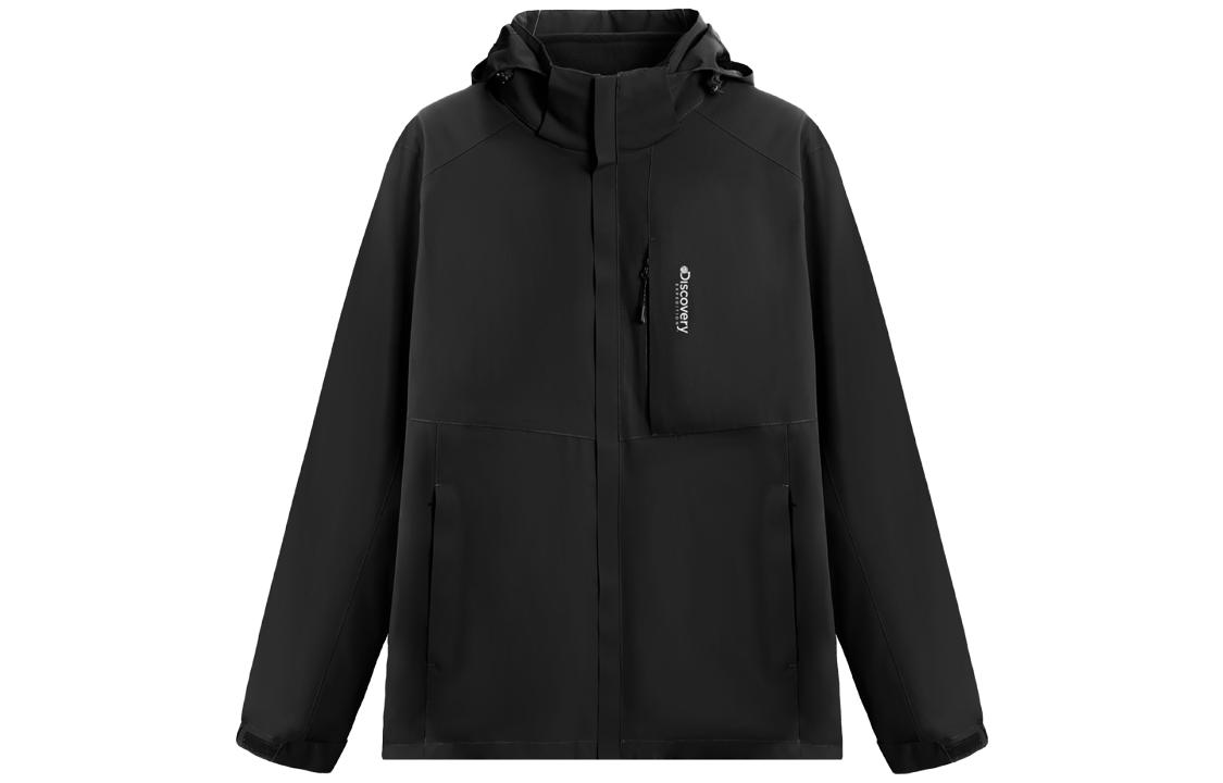 Discovery Expedition Black Waterproof Windproof Hooded Jacket DAAWL911018-G01