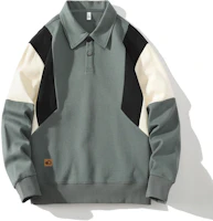 Discovery Expedition Colorblock Oversized Polo Sweatshirt Unisex Casual Wear XDAAUL000892 Discovery Expedition Colorblock Oversized Polo Sweatshirt Unisex Casual Wear XDAAUL000892