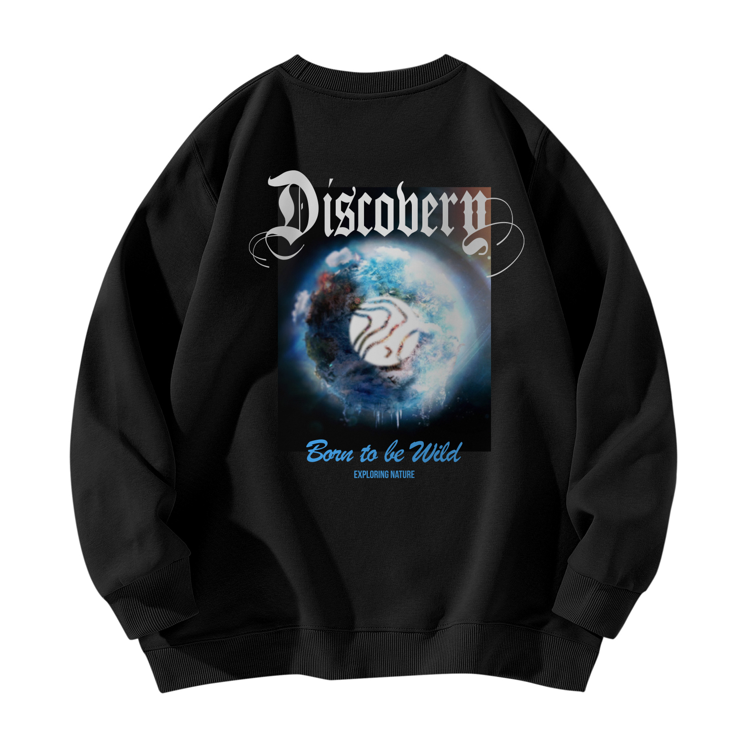 Discovery Expedition Earth Logo Print Pullover Sweatshirt Unisex Casual Wear DAAUL900911