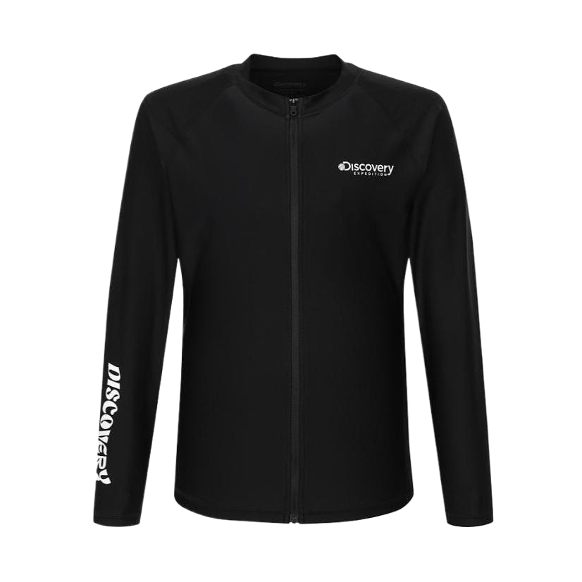 Discovery Expedition Essential Full-Zip Black Rashguard Long-Sleeve Jacket DMSW63043-BKS